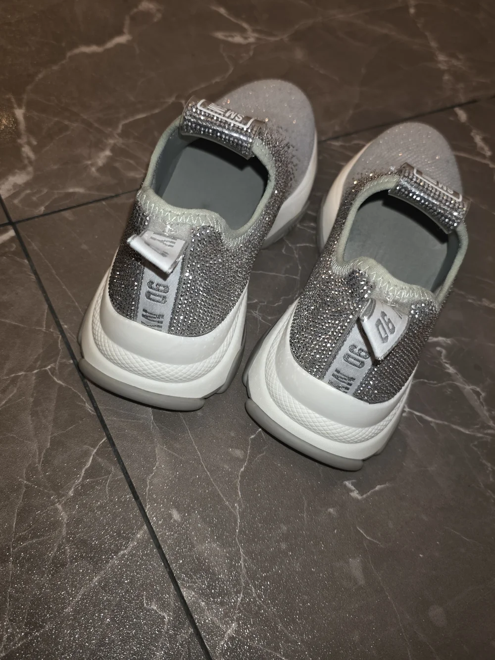 Steve Madden Silver Glitter Slip-On Sneakers